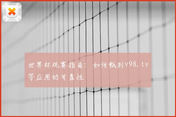 世界杯观赛指南：如何甄别v98.tv等应用的可靠性