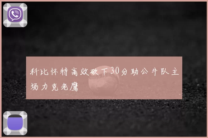 科比怀特高效砍下30分助公牛队主场力克老鹰